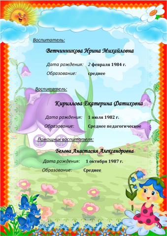 Группа № 6 "Сказка"